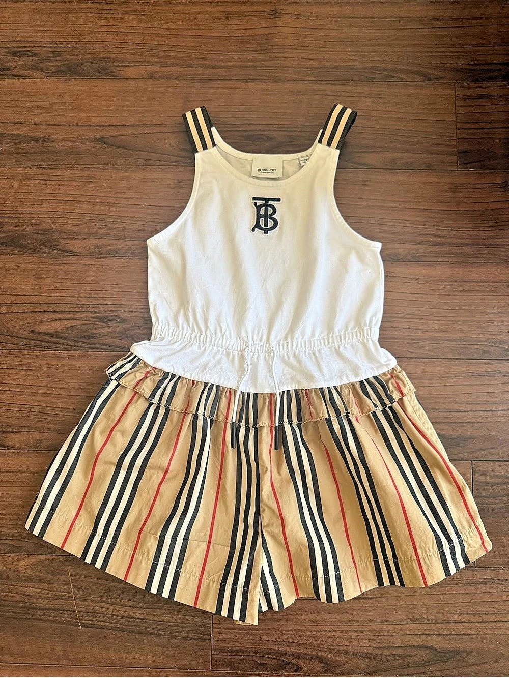 Burberry Rhonda Icon Stripe TB Monogram Romper